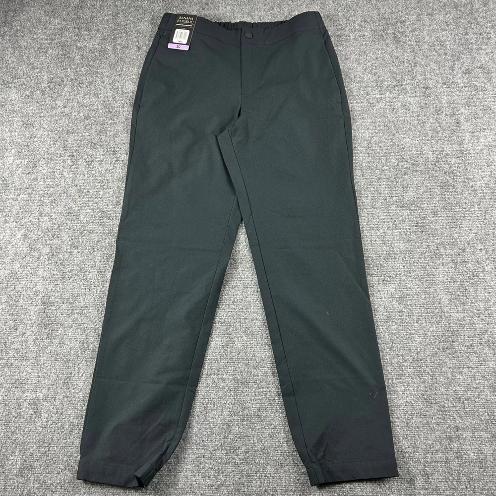 Banana Republic Motion‎ Tech Hybrid Pant Mens 30 Black Jogger Elastic Cuff NWT